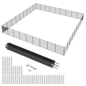 4 by 12 Feet Swimming Pool Fence for Inground Pools, Safety Fencing with Stainless Steel Legs for Protecting Kids and Pets, 340 GSM Teslin PVC Mesh, Easy DIY Installation, Heavy Duty Pool Safety Barrier, Black