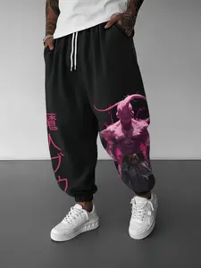 Men's Majin Buu Print Joggers, Women's Stylish Skinny Jogger Pants, Loose-Fit with Deep Pockets, Drawstring Waist, All Seasons
