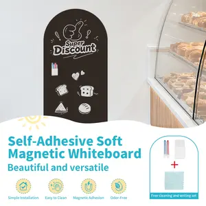 Reusable Self-Adhesive Blackboard Wall Sticker, Erasable Surface DIY Magnetic Whiteboard, Home Office Classroom Decoration