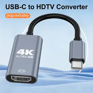USB C to HDTV Adapter, High-Speed USB Type-C to HDTV Female Converter [Thunderbolt 3/4/5 Compatible] for iPhone 17/16/15 Series, MacBook Pro/Air, iPad, Other USBC Laptop, Plug And Play