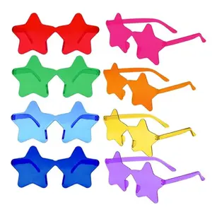 8-Pack Star Sunglasses, Frameless Party Favors, Women Girls Boys, Birthday Beach Pool Outdoor Photo Booth Props