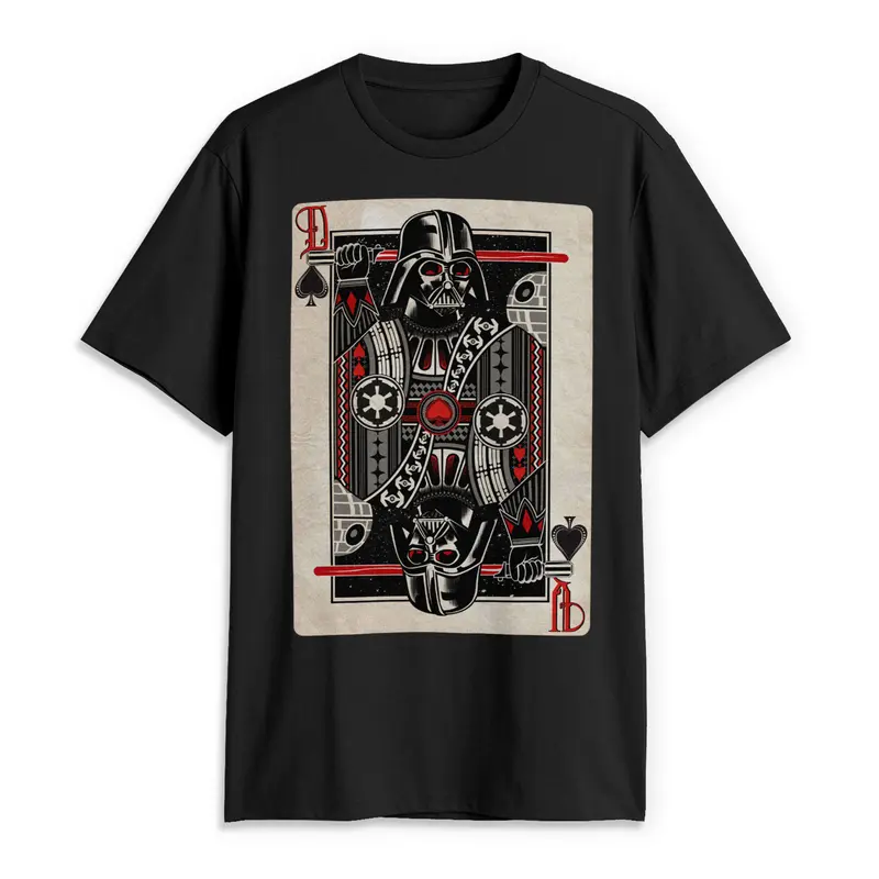 Star Wars Men's Short-Sleeve Darth Vader King of Spades Men's Graphic Tees, Menswear T-Shirt