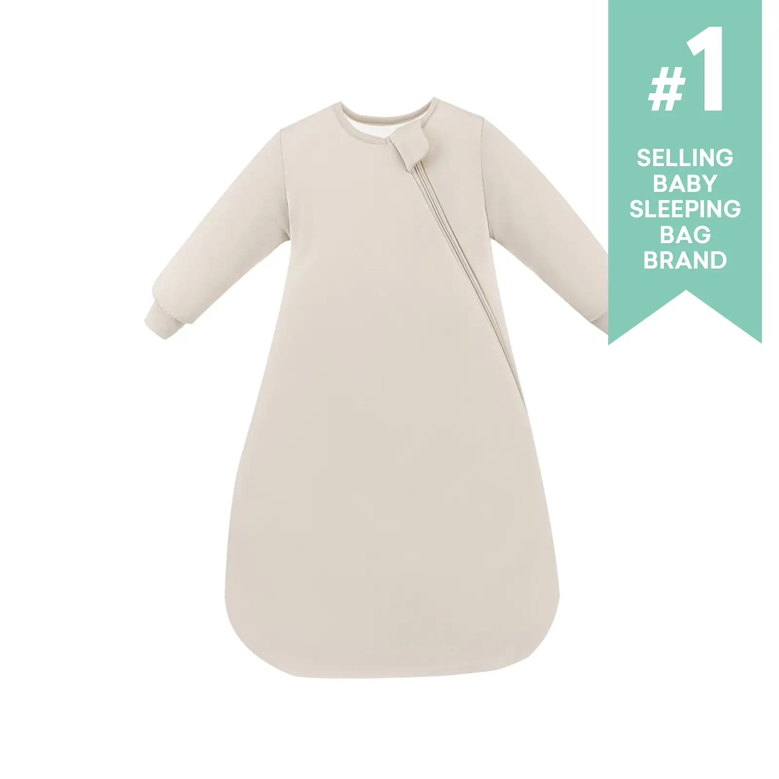 PurComfy Supersoft Long Sleeve Sleep Sack, 1.0 TOG Bamboo Viscose Baby Sleeping Bag, 2-Way Zipper Baby Sleep Sack with Sleeves, Wearable Sleep bag for