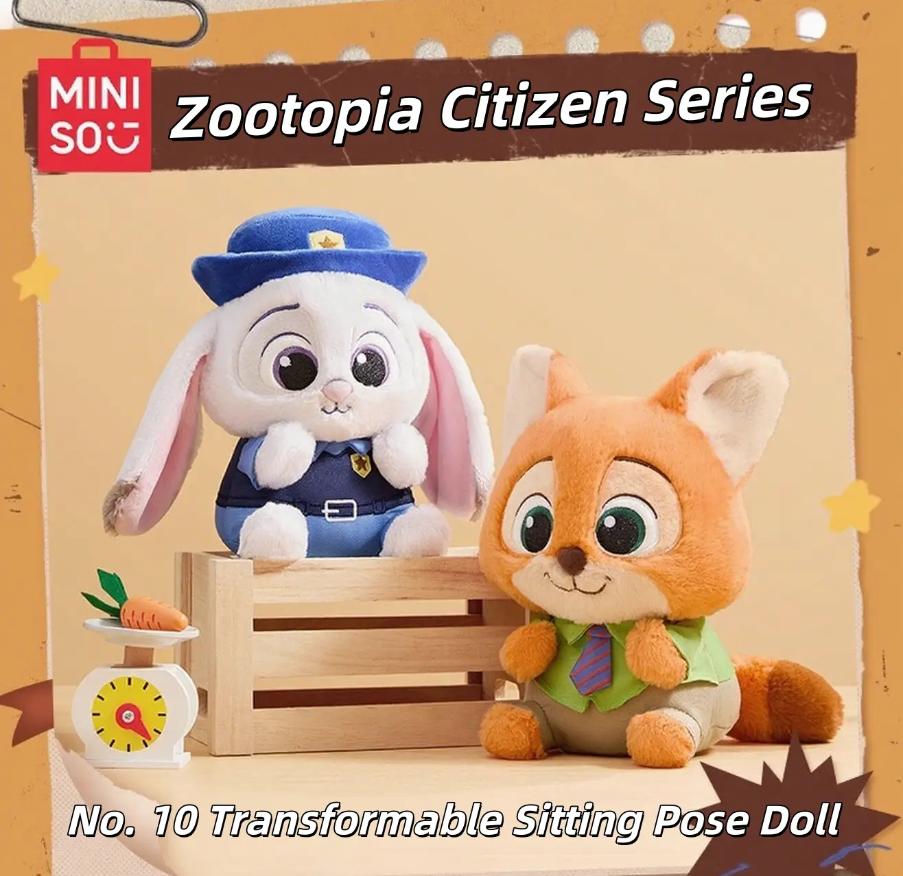 Disney Zootopia Citizens Series – No.10 Costume Sitting Plush Doll | Adorable Character Collectible, Perfect Gift for Her#Summervibes, Soft Cuddly Gift, Stuffed Animal Collectibles, Back To School