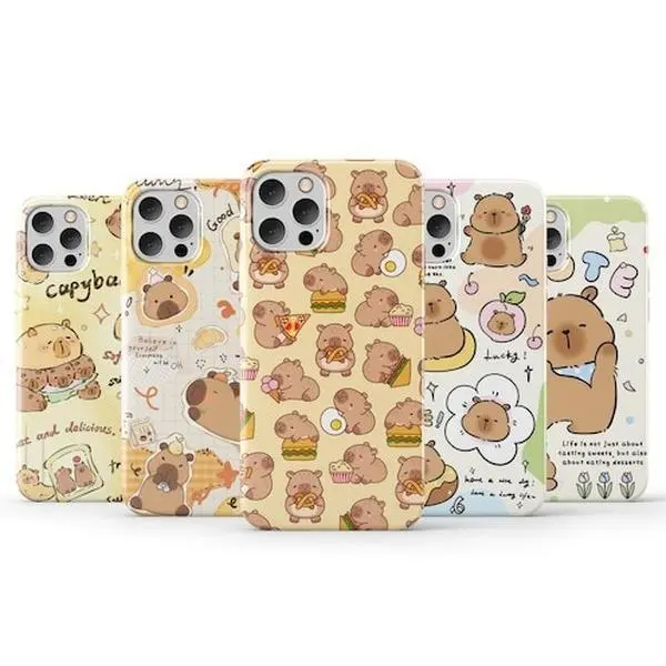 Cute Capybara Tough Shockproof Phone Case for iPhone 11 12 13 14 15 16 17 Pro Max Plus, Funny Animal Design Protective Cover, Heavy Duty Anti-Scratch Bumper, Slim Fit, Adorable Gift for Capybara Lovers
