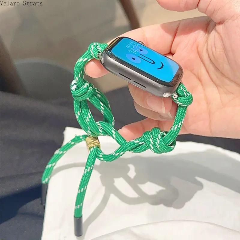 Durable Adjustable Sporty Woven Rope Smart Watch Hand Strap - Drawstring Braided Bag Accessory, Compatible with 38/40/41/42/44/45/49mm Sport Wristbands, Accessories