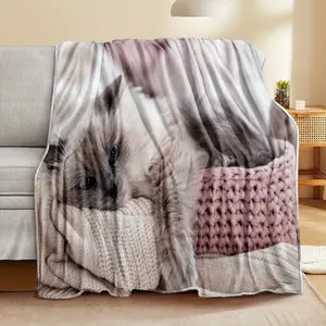 Ultra-Soft Cat Throw Blanket - Cozy & Warm Fleece For Couch Or Bed, Adorable Home Decor For Cat Lovers, Perfect Birthday Or Christmas Gift - Machine Washable, All-Season Comfort