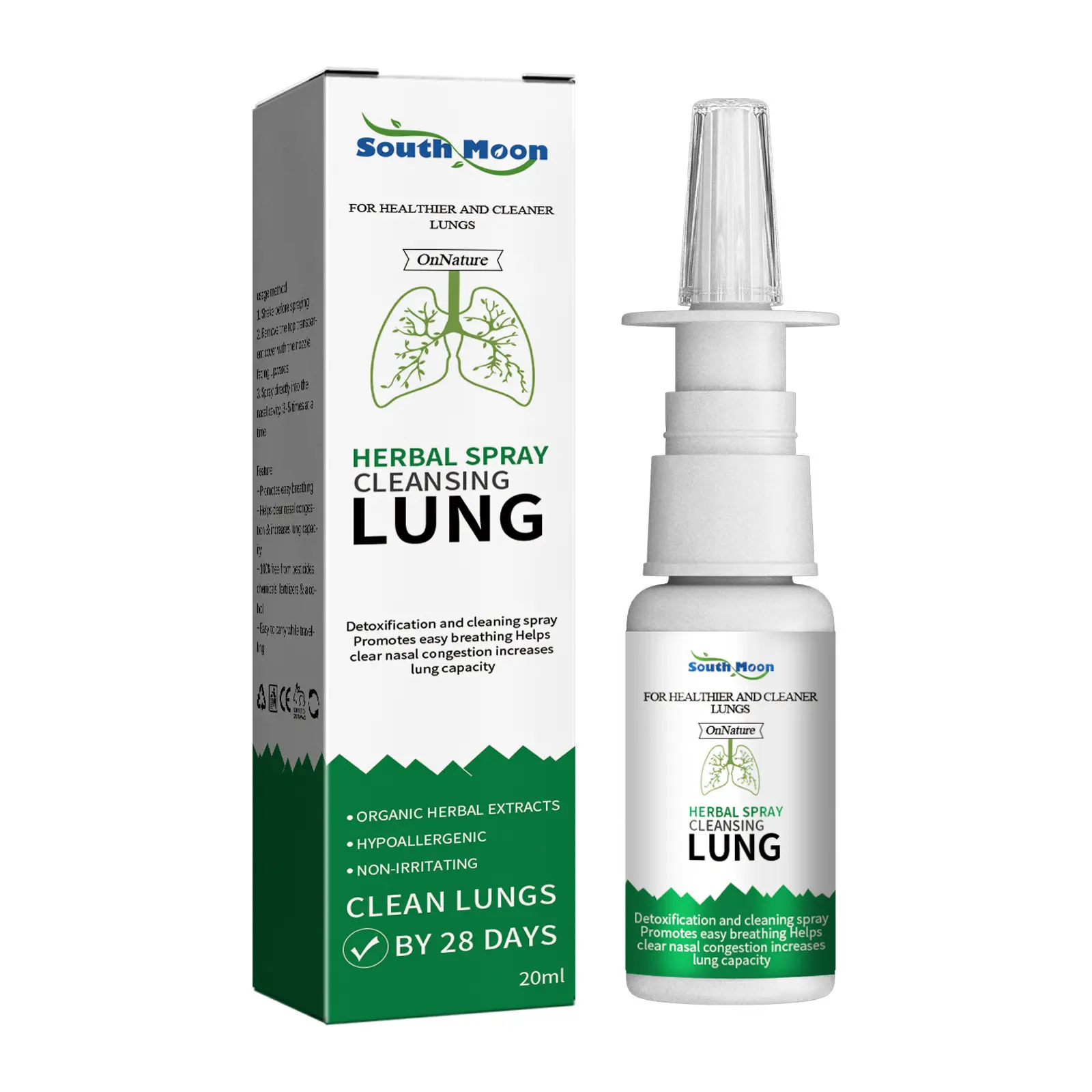South Moon Herbal Spray Cleansing Lung, Nasal Cleansing Treatment For Runny Nose Discomfort