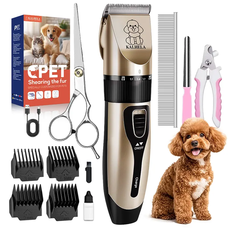 Dog Grooming Clippers, Low Noise, Electric Quiet, Adjustable Clipper Comb, Rechargeable Cordless Dog Hair Clippers for Dogs Cats Pets,