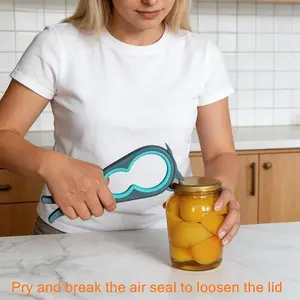 Otstar Jar Opener Bottle Opener and Can Opener for Weak hands, Seniors with Arthritis and Anyone with Low Strength, Mutil Jar Opener Get Lids Off Easily (Blue and Grey)