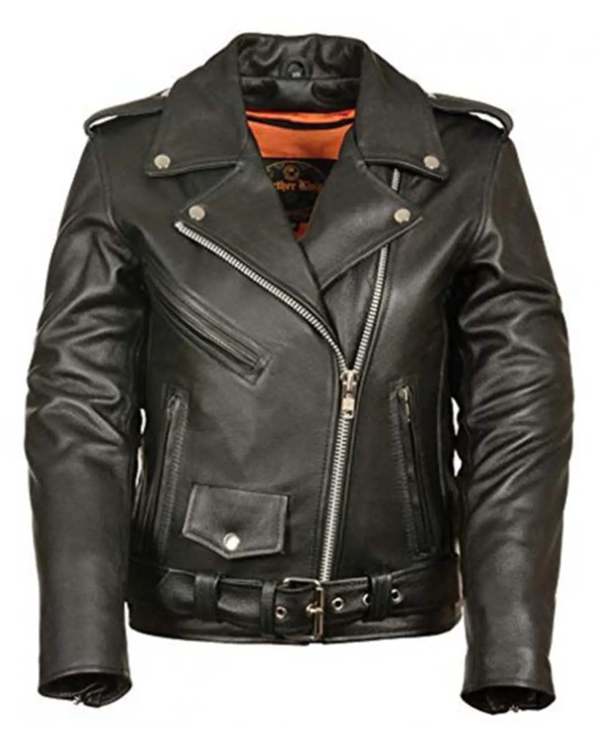 Unisex Brando Motorcycle Black Leather Jacket
