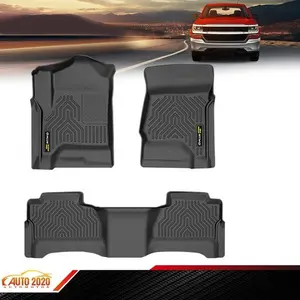 TPE 3D Floor Mats Liners Fit For 2014-18 Silverado Sierra 1500 Crew Cab All Weather