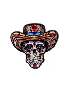 Colorful Floral Mexican Skull Enamel Brooch, Vintage Pin Badge, Punk Fashion Accessory Hat Pins for Bags Clothes Hats, Halloween Party Gift