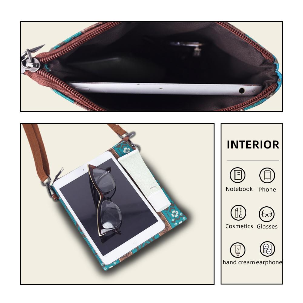 Premium Boho Canvas Tote Bag – Large Cotton Crossbody Handbag with Adjustable Strap