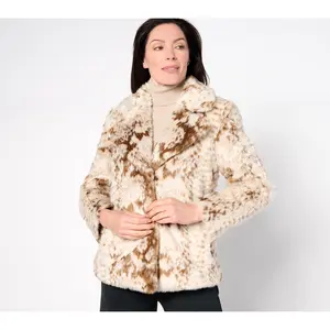 Dennis Basso Novelty Sculpted Faux Fur Jacket