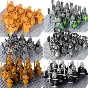 MOC Medieval Dwarf Warrior Elves Knights lotr Figures Building Blocks Accessories Armor Shield LOTR DIY Toys For Children gift