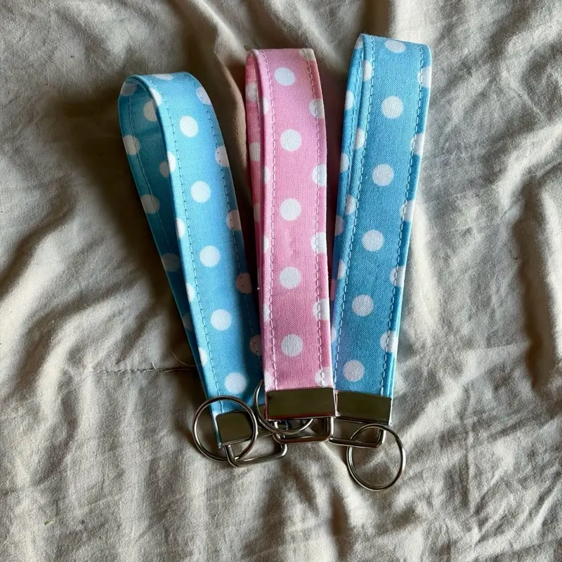 Pink or Blue Polka Dot Wristlet