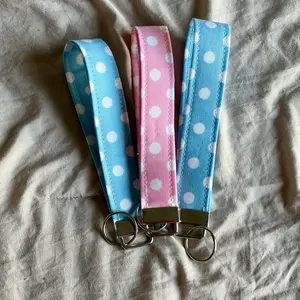 Pink or Blue Polka Dot Wristlet
