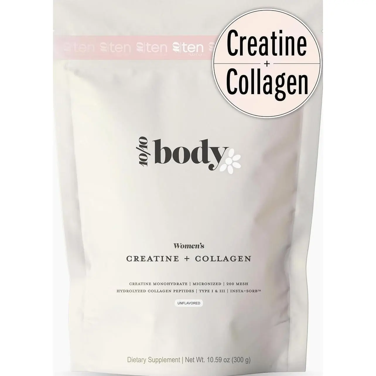 New - Creatine + Collagen for Women – Supports Lean Muscle Growth & Development, Booty Gain, Energy & Recovery – 5g Creatine Monohydrate Plus 5000mg Collagen Peptides Combo – Unflavored, 30 Servings