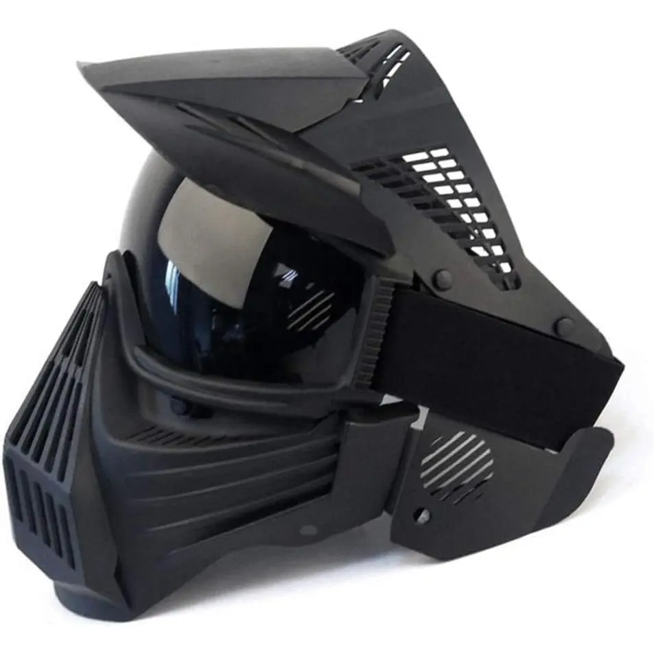 Adult Full Face Tactical Mask with Polycarbonate PC Lenses - Impact-Resistant, Airsoft BB Shooting Paintball Gear for CS Games, Motocross Skiing, Tactical Gear, Hunting, Impact Proof, Elastic Strap, Girls, Boys