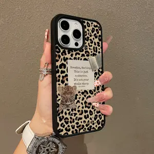 Adorable Magnetic Case for iPhone11/12/13/14/15/16/promax Leopard Print Inspirational MagSafe Compatible, Lightweight, Anti-Fall | Girly & Chic Style