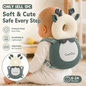 1pc Little Deer Anti-Collision Backpack, Outdoor Home Teaching Protective Gear, Cute Little Deer Backpack with Horizontal Strap Fixing, Summer Breathable Anti-Fall Pad for Early Education Materials for Walking Practice