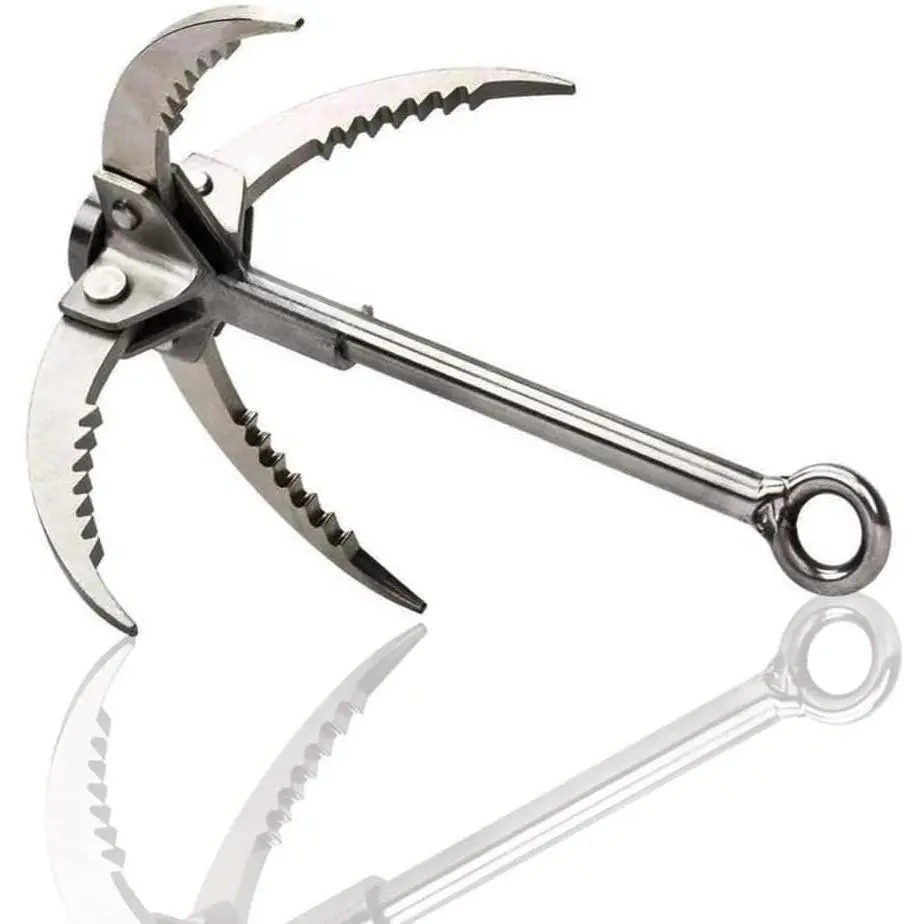 Multifunctional Grappling Hook with 10m Certified Safe Rope - 4 Stainless Steel Folding Claws, Heavy Duty Outdoor Rock Climbing, Camping Equipment for Watercraft Anchoring Needs