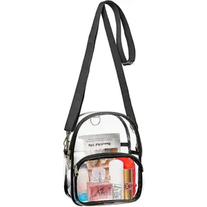 COVAX Clear Mini Backpack, Stadium Approved Clear Crossbody Shoulder Bag, Fashion Women Transparent Backpack for Work, Security Travel, Concert & Sport Event