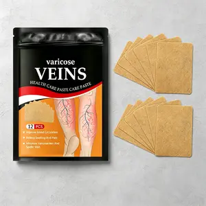 Relieve Leg Swelling & Pain – Varicose Veins Patch 12 Pcs – Improves Blood Circulation – Minimizes Spider & Varicose Veins – Cooling Comfort Leg Care Paste for Tired, Heavy Legs