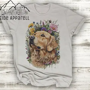 Golden Retriever Floral Shirt