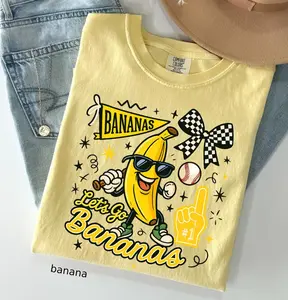 Funny Banana Baseball Comfort Colors Shirt, Hip Hop Banana Shirt, Sports Team Mascot T-Shirt, Baseball Mom Tee, Baseball Lover Fan Gift