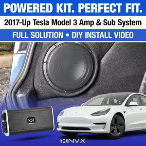 2017-2022 Tesla Model 3 - Custom 500W RMS 10" Subwoofer Bass Package | PBK-TM3-VSW10S2