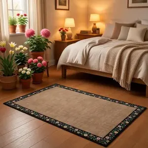 Area Rugs Living Room Rug Washable Modern Abstract Soft Thin Rug Indoor Floor No Slip Stain Resistant Carpet for Bedroom Dining Room Home Office Farmhouse Nursery Brown 9 * 12ft