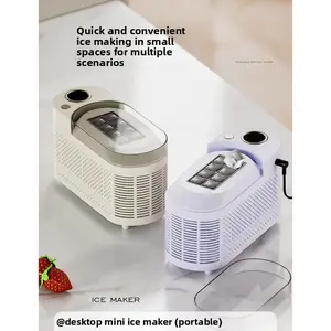 Desktop Mini Ice Maker Machine Portable Nugget Ice Cube Maker for Home Dormitory Office Camper Car Quick Convenient Ice Making