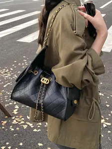 Women's Fashion Bucket Bag, Classic Elegant Vintage Design Crossbody Bag, Multifunctional Chain Shoulder Bag for Daily Travel Shopping Dates, Handbag Shoulder Bag