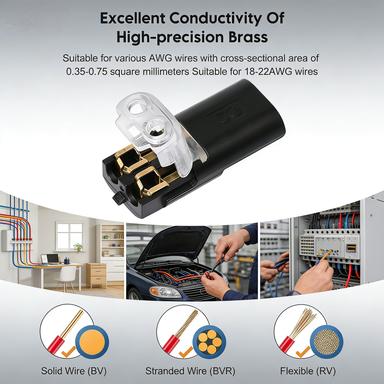 Double Wire Plug in Connector,2-Pin Low Voltage Wire Connector with Locking Buckle,Flame Retardant Locking Wire Quick Connectors,Quick Disconnect Led Light Strip Connectors