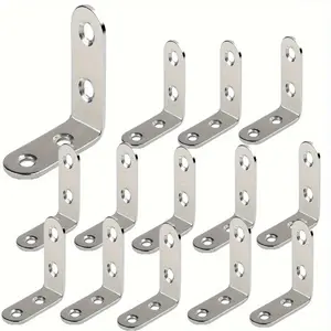 10/50pcs L-Shaped Bracket Corner Piece Set, 90 Degree Right Angle, Suitable for Wooden Shelves, Chairs, Tables, Furniture Assembly