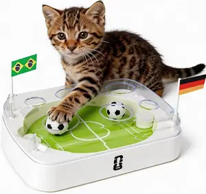 FIFA World Cup Official Licensed Pet Toy Interactive Electronic Soccer Field Cat Kick Play With Catnip Infused Soccer Move Balls