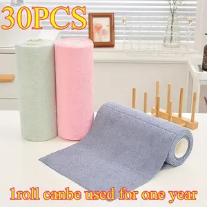 Microfiber Cleaning Cloths, Roll Pack, 30 Sheets Per Roll; Tear-off Microfiber Towel Roll, 9.8' X 9.8'; Lint-free, Reusable Cleaning Cloths; Machine Washable; Scratch-free; Ultra-Absorbent Dishcloths