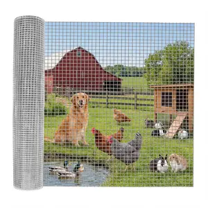Garvee 1/2 Inch 48 Inch x 100 Feet Galvanized Welded Wire Mesh Roll, 19 GA Chicken Wire Fence for Poultry Cage, Chicken Coop, Durable Silver Coated Wire Netting