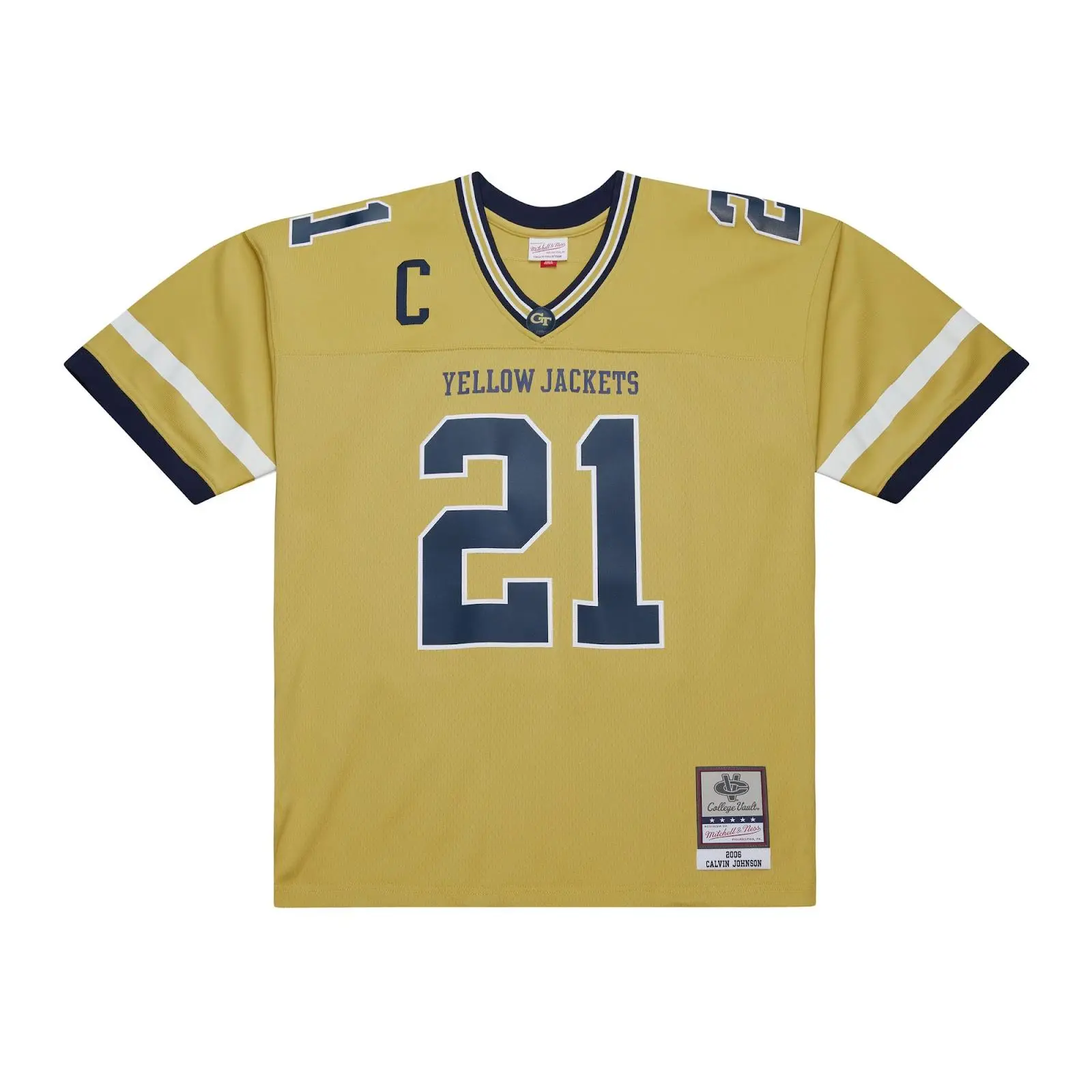Calvin Johnson Georgia Tech Yellow Jackets Gold 2006 Legacy Jersey NCAA Throwback Mitchell & Ness
