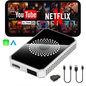 Wireless CarPlay Adapter, AI BOX with Android 13 System, Wireless CarPlay/Android Auto, 4K HDMI Output, Dual Band WiFi, Plug & Play for Factory CarPlay Vehicles