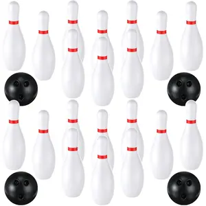 2 Pack 7.1 Inch Bowling Set, Indoor Outdoor Portable Lawn Game with 20 Bowling Pins & 4 Plastic Balls, Educational Toy for Boys Girls, Great for Birthday Gift Party School