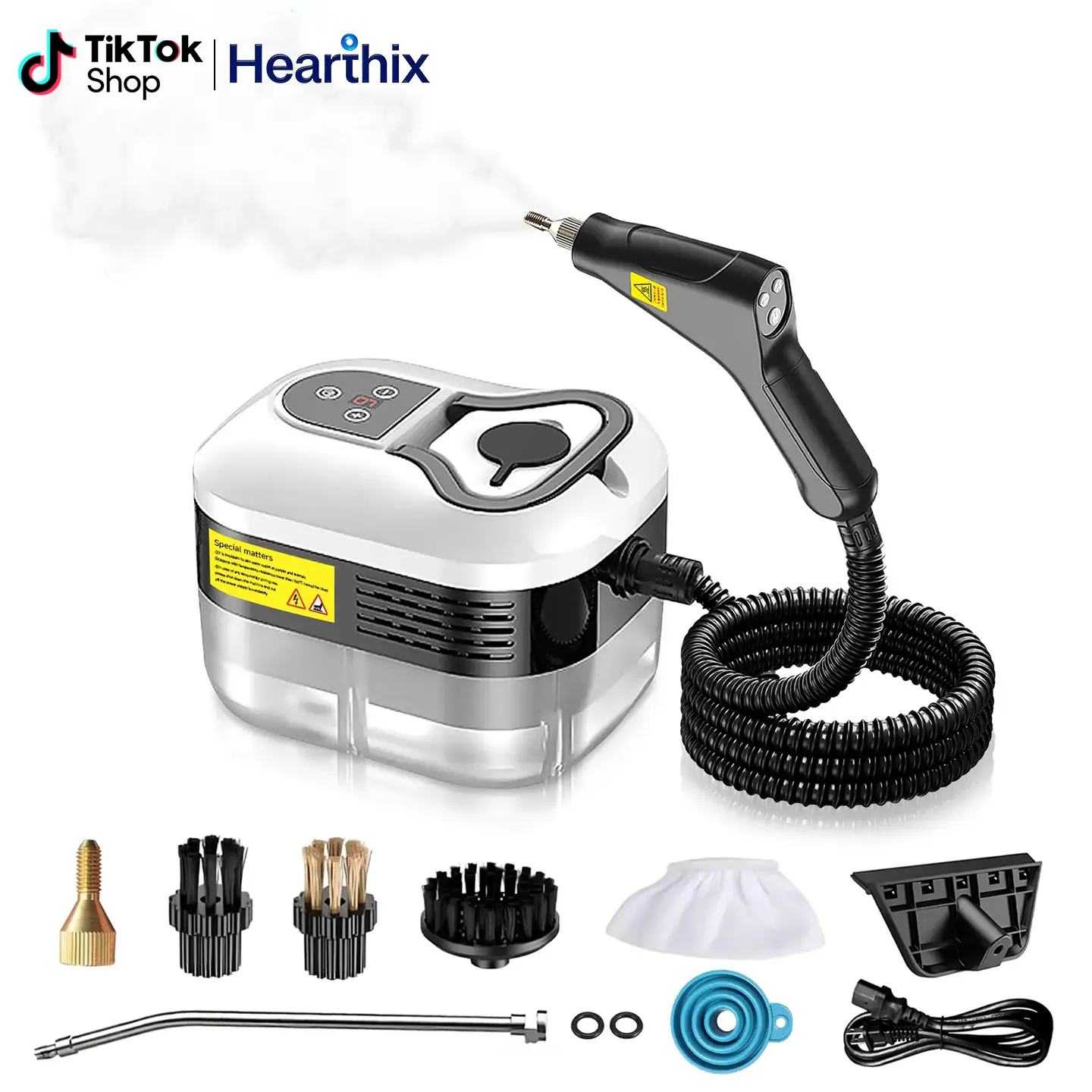 Steam Cleaner, Handheld Portable Steam Cleaner with 10pcs Accessories, 6-Level Adjustable, 15s Fast Heat-Up, High Temp Steamer for Kitchen Grease, Tile, Grout, Bathroom & Car Detailing Floor Cleaning Tool, Corded, Steam Cleaner Detailing
