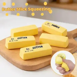 Funny Butter Block Slow Rising Squishies, Soft Durable Smooth-Textured Lightweight Stress Relief Fidget Desk Item, Ideal Gift for Anxiety & Relaxation, Includes Fidgets Toys