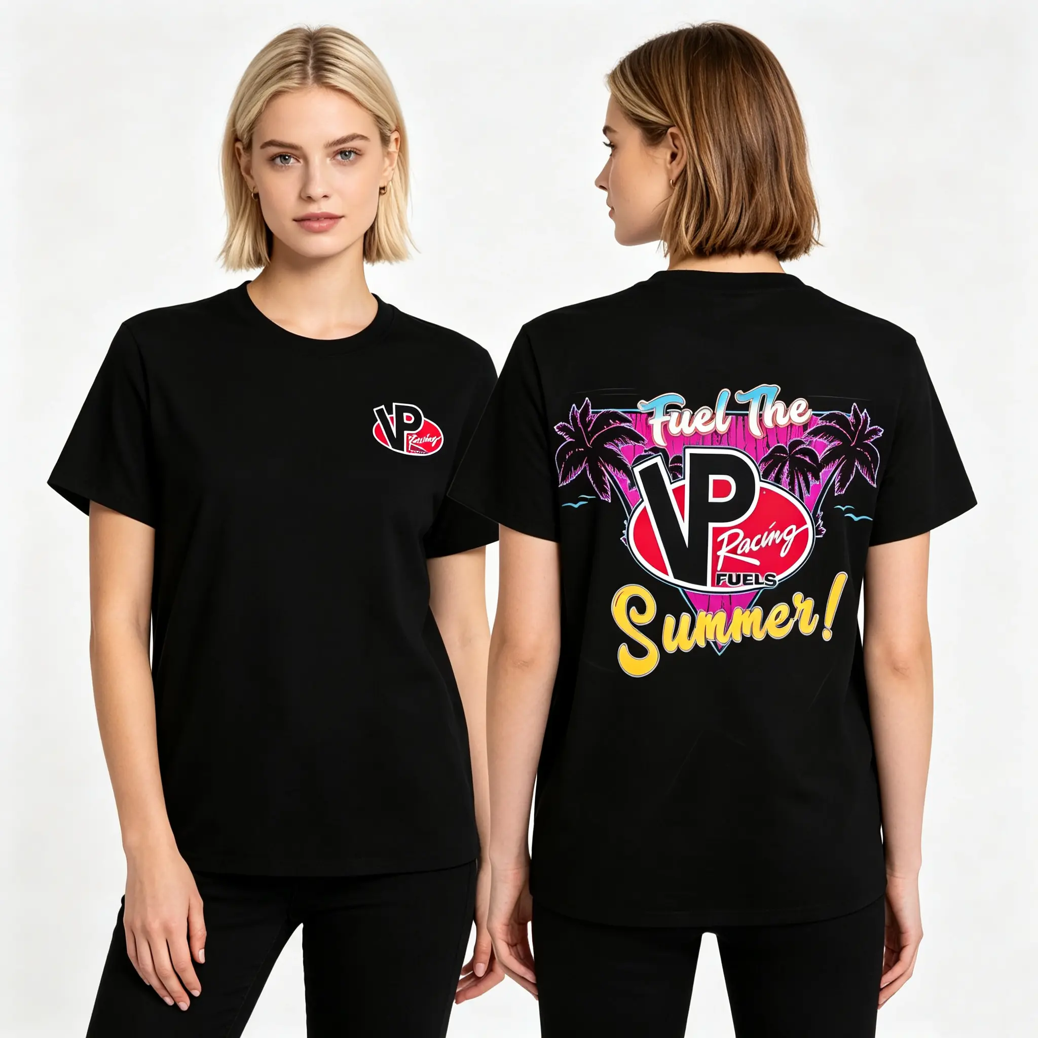 VP Racing Fuel The Summer T-Shirt - Vintage Hot Rod Muscle Car Graphic Tee for Car Enthusiasts Men's Cotton Tee - Old School Tee Gift Classic Menswear Tops Black