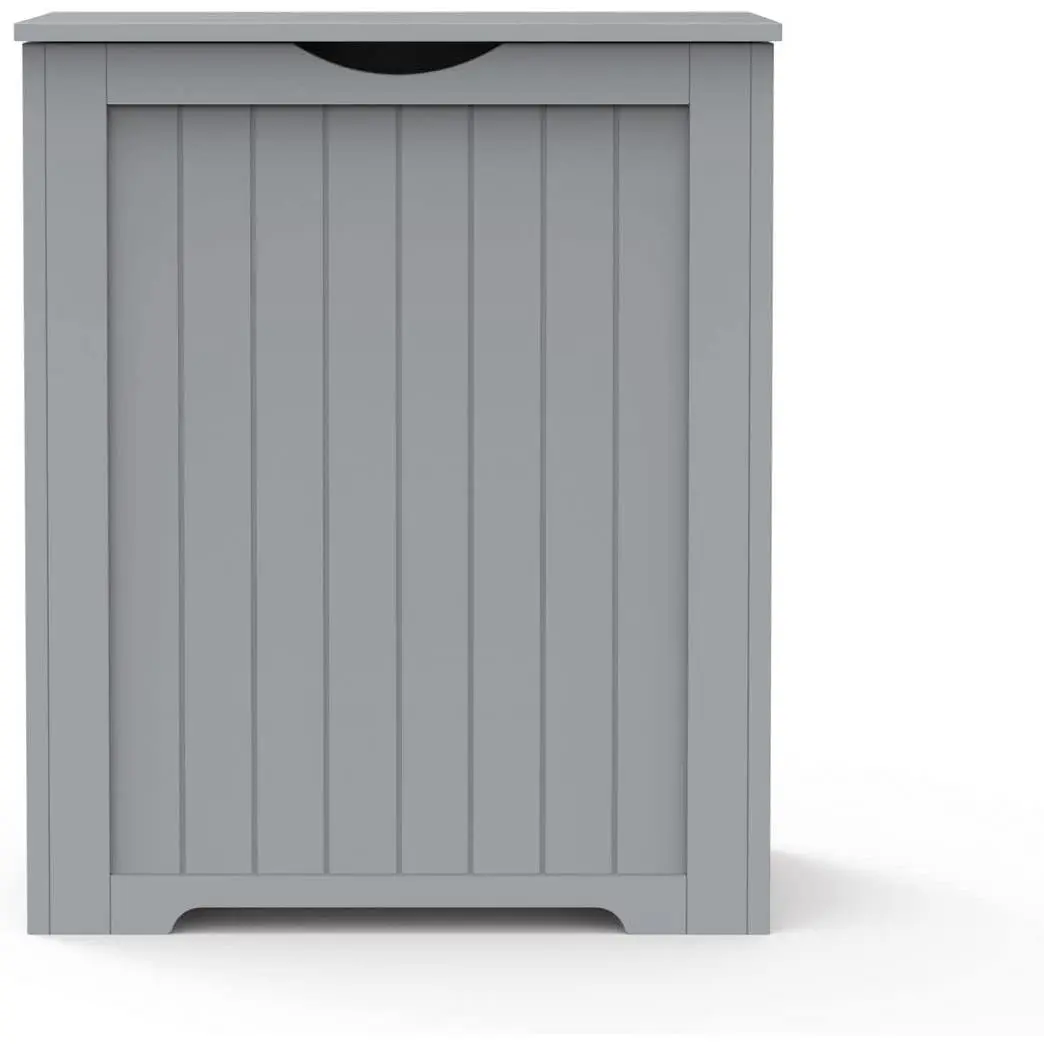 Large Wooden White Box Laundry Hamper With Lid, Free Standing Storage Bins Toys, Clothes Organizer Basket For Bedroom, Bathroom, And Laundry Room