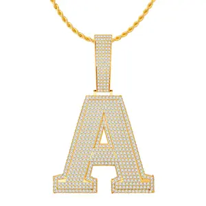 Loyalove Big Hip Hop Large Letter Zirconia Alphbet Pendant Birthday Anniversary Mother's Day Gifts for Men&Women