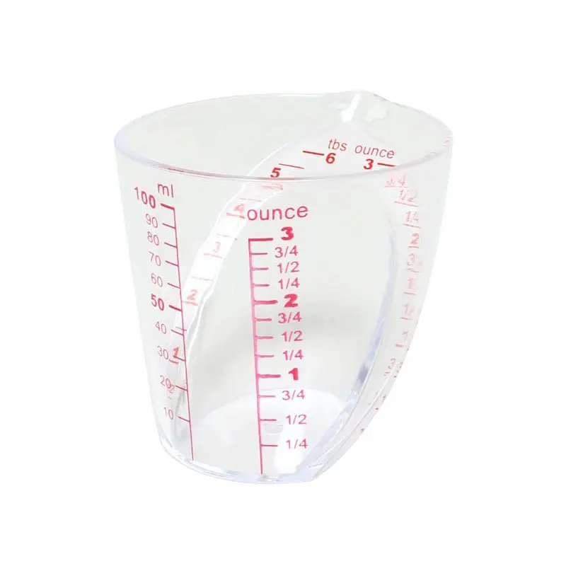 BarConic® 3 oz. Angled-Straight Plastic Jigger, Kitchen Measuring Utensil with Angled Surface & Measurement Markings, for Mixing Drinks & Easy Read Measurements by Looking