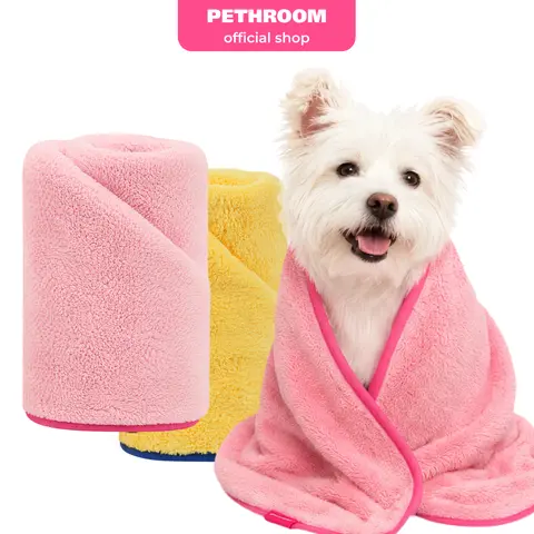 PETHROOM Sponge Towel for Dogs and Cats | Super Absorbent Microfiber Pet Drying Towel